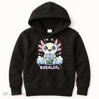 Axolotl Bubble Tea Anime Kawaii Cute Axolotl  Kids Hoodie thumb 0