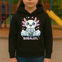 Axolotl Bubble Tea Anime Kawaii Cute Axolotl  Kids Hoodie thumb 3