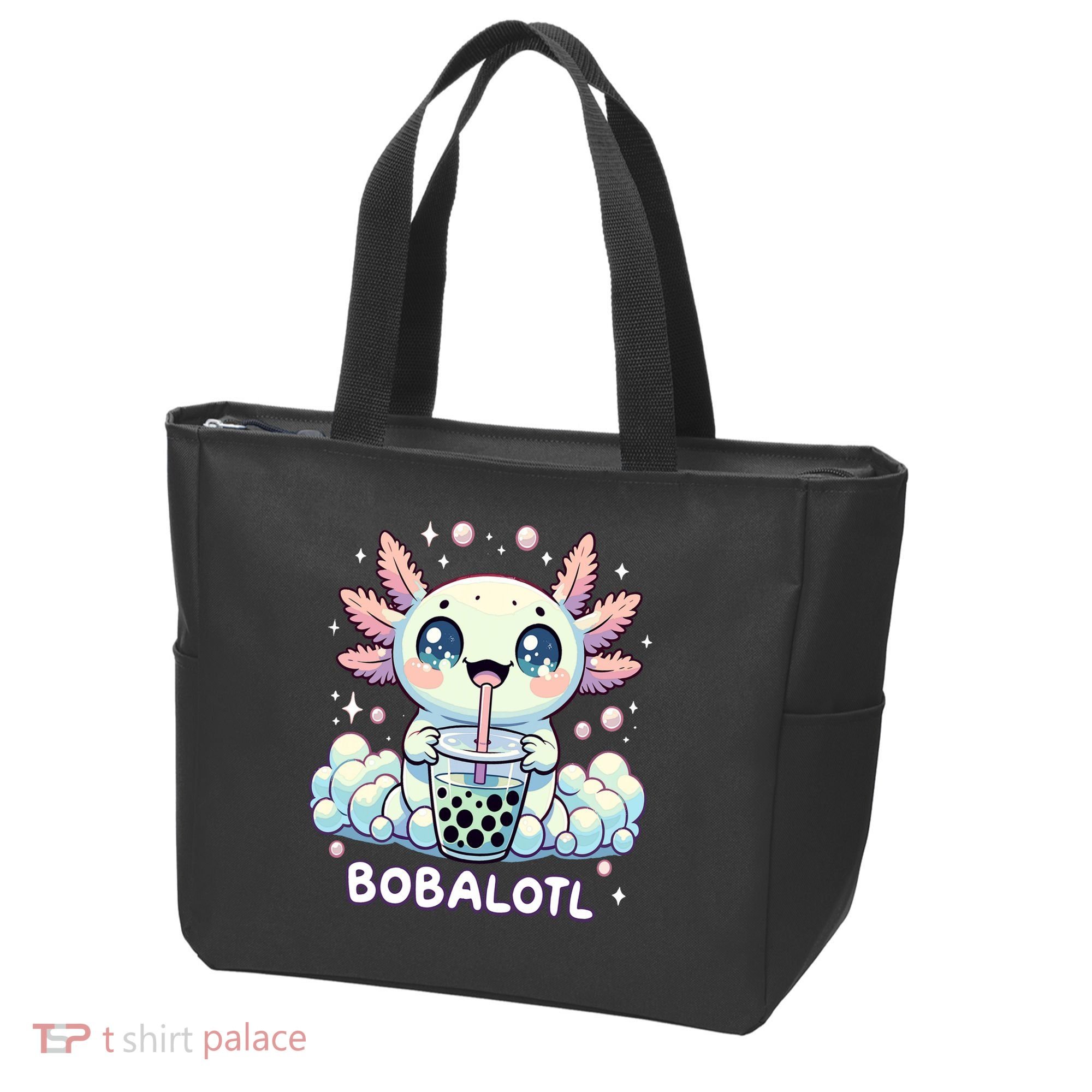 Axolotl Bubble Tea Anime Kawaii Cute Axolotl  Tote Bag
