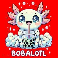 Axolotl Bubble Tea Anime Kawaii Cute Axolotl  Santa Hat thumb 1