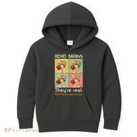Adhd Brains Theyre Real And Theyre Spectacular Neurodiversity Kids Hoodie thumb 0