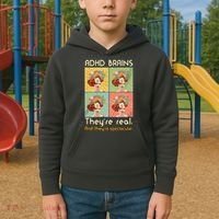 Adhd Brains Theyre Real And Theyre Spectacular Neurodiversity Kids Hoodie thumb 2