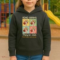 Adhd Brains Theyre Real And Theyre Spectacular Neurodiversity Kids Hoodie thumb 3