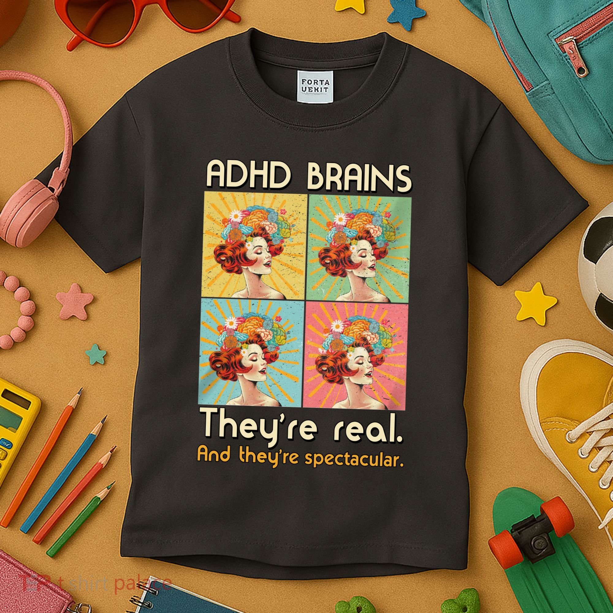 Adhd Brains Theyre Real And Theyre Spectacular Neurodiversity Kids T-Shirt