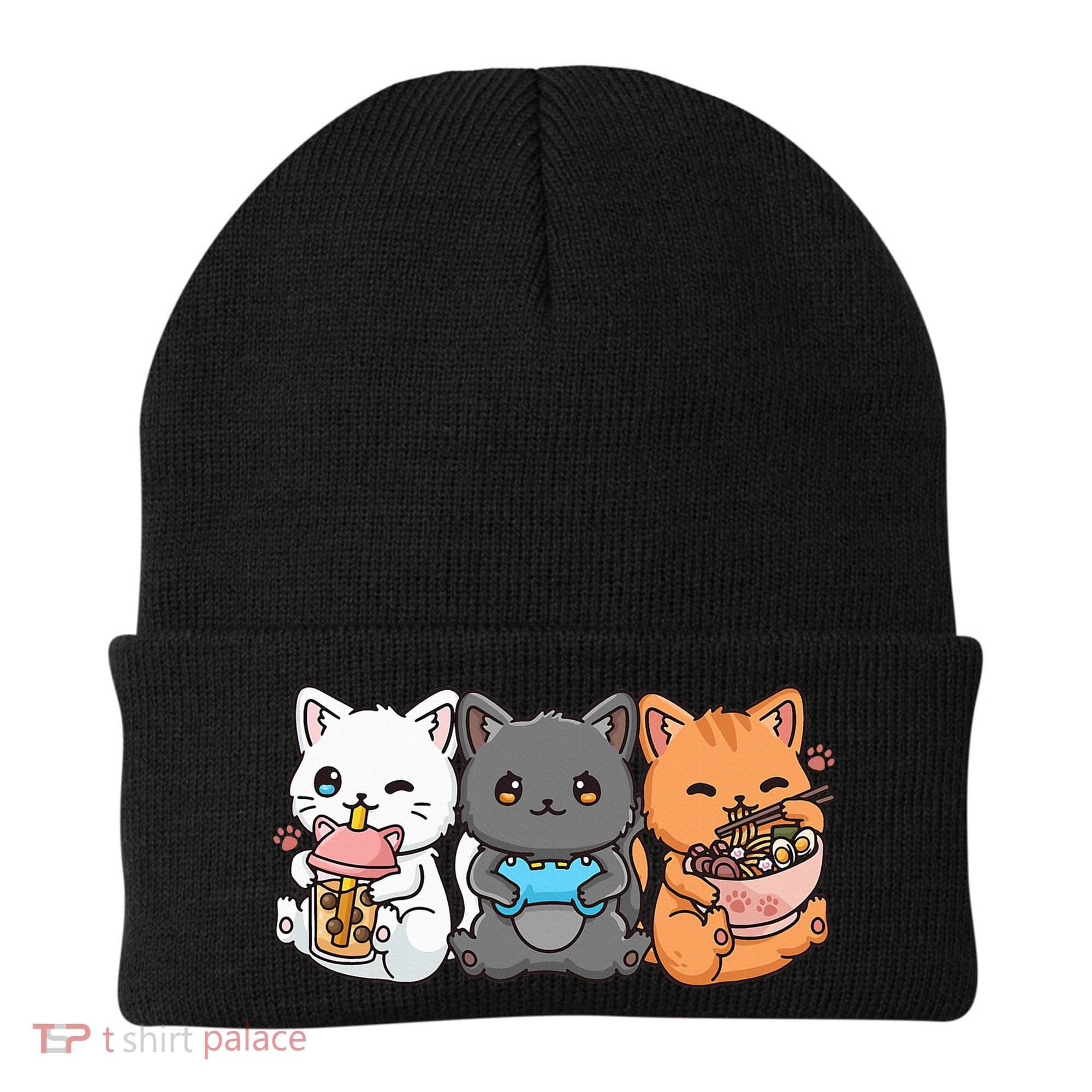 Anime Boba Tea Bubble Tea Gaming Gamer Ramen Cat Beanie