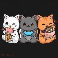 Anime Boba Tea Bubble Tea Gaming Gamer Ramen Cat Women's Hoodie thumb 2