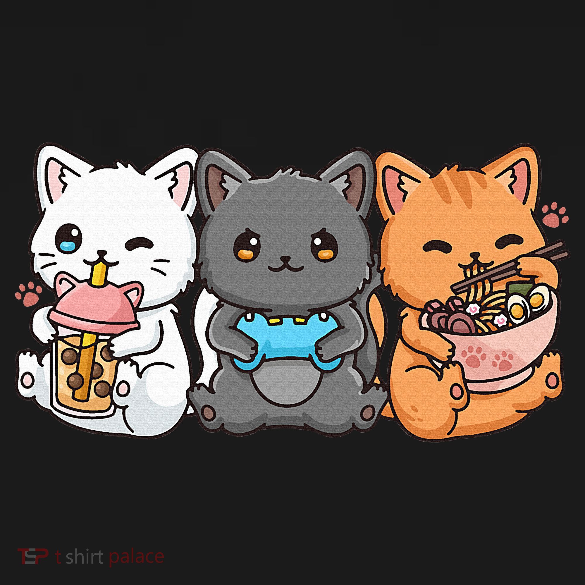 Anime Boba Tea Bubble Tea Gaming Gamer Ramen Cat Women's Hoodie