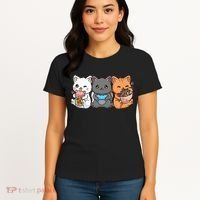 Anime Boba Tea Bubble Tea Gaming Gamer Ramen Cat Women's T-Shirt thumb 4
