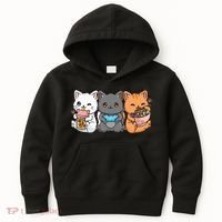 Anime Boba Tea Bubble Tea Gaming Gamer Ramen Cat Kids Hoodie thumb 0