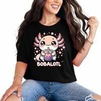 Axolotl Boba Tea Kawaii Anime Cute Comfort Colors T-Shirt thumb 0