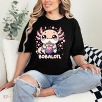 Axolotl Boba Tea Kawaii Anime Cute Comfort Colors T-Shirt thumb 2