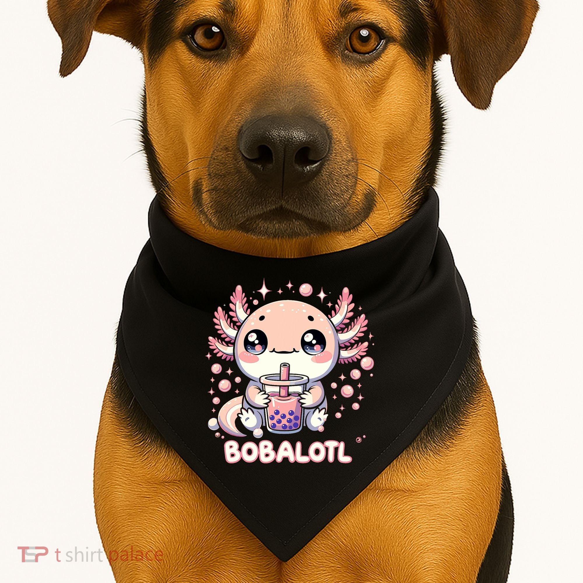 Axolotl Boba Tea Kawaii Anime Cute USA-Made Doggie Bandana