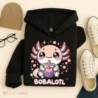 Axolotl Boba Tea Kawaii Anime Cute Hoodie thumb 4
