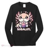 Axolotl Boba Tea Kawaii Anime Cute Long Sleeve Shirt thumb 0