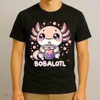 Axolotl Boba Tea Kawaii Anime Cute T-Shirt thumb 3