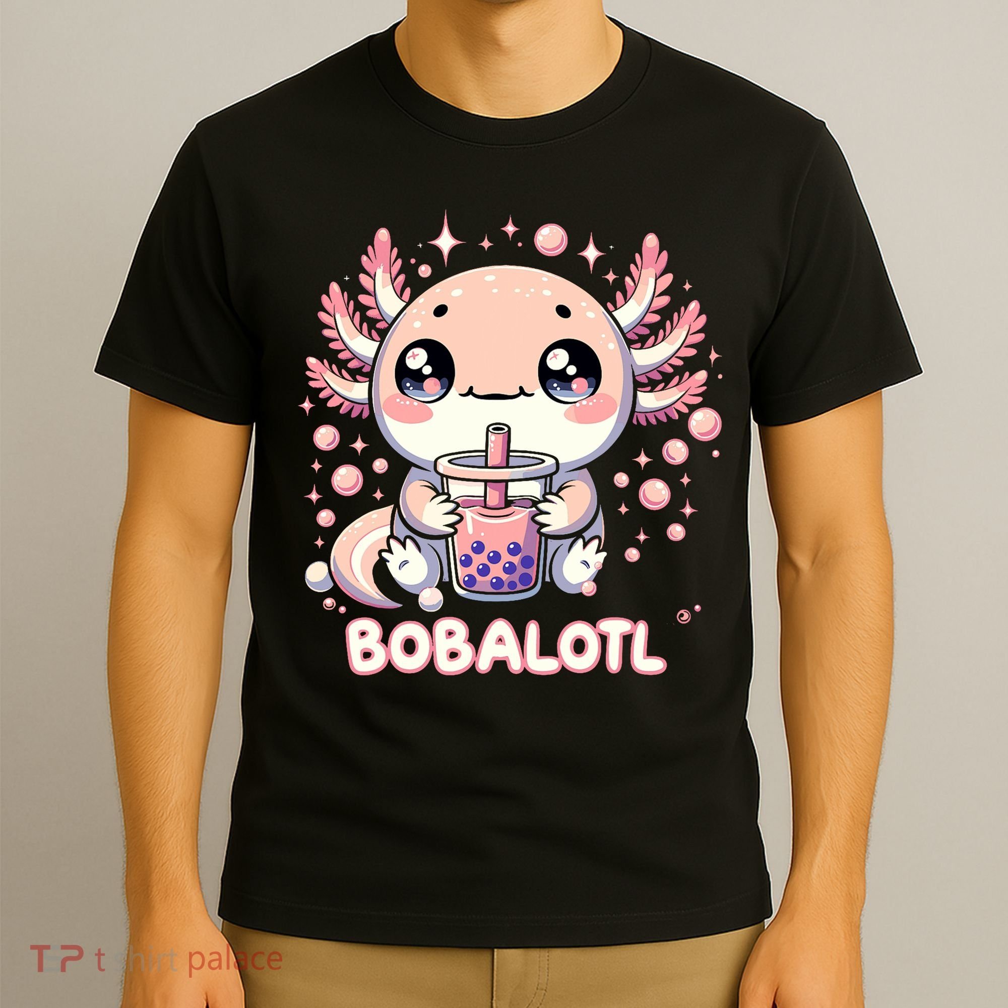 Axolotl Boba Tea Kawaii Anime Cute T-Shirt