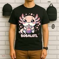 Axolotl Boba Tea Kawaii Anime Cute T-Shirt thumb 6