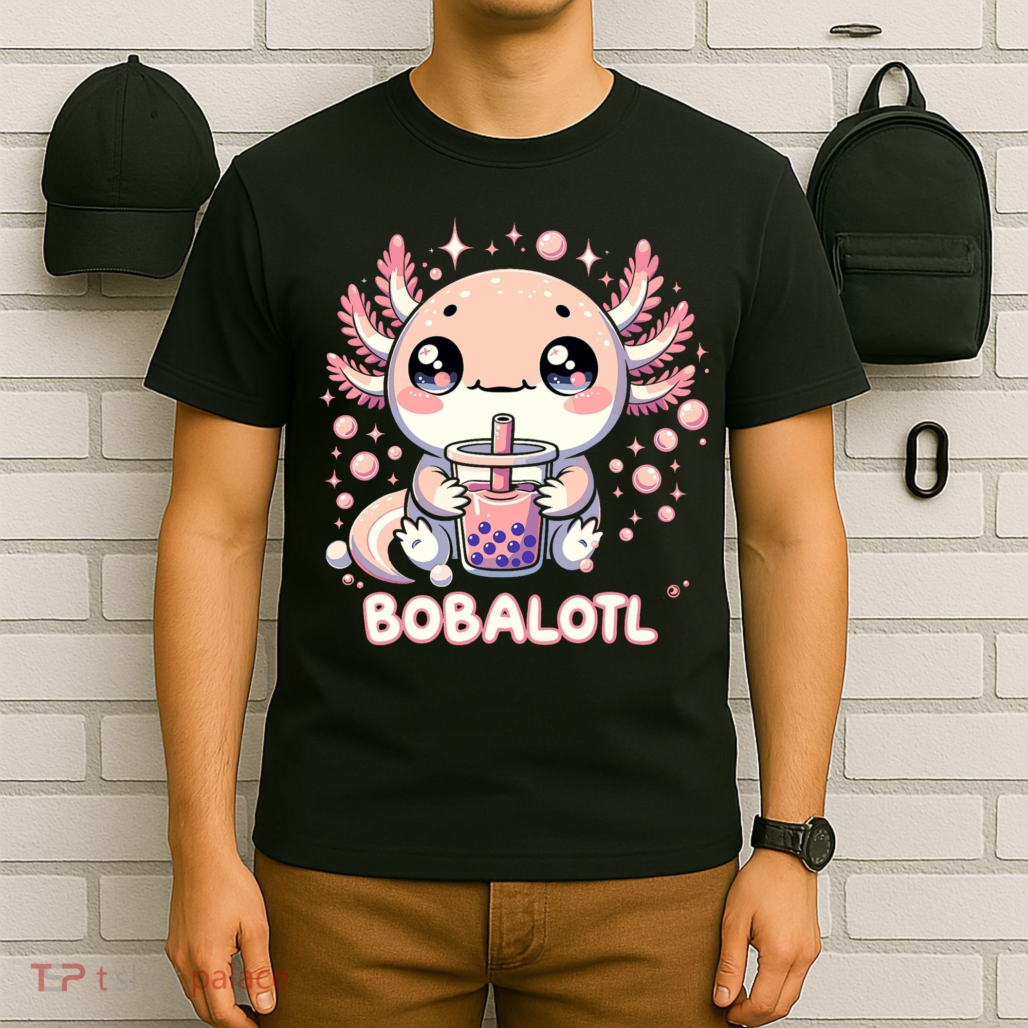 Axolotl Boba Tea Kawaii Anime Cute T-Shirt