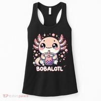 Axolotl Boba Tea Kawaii Anime Cute Women's Tank Top thumb 0
