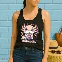 Axolotl Boba Tea Kawaii Anime Cute Women's Tank Top thumb 2
