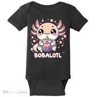 Axolotl Boba Tea Kawaii Anime Cute Baby Bodysuit thumb 0