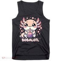 Axolotl Boba Tea Kawaii Anime Cute Tank Top thumb 0