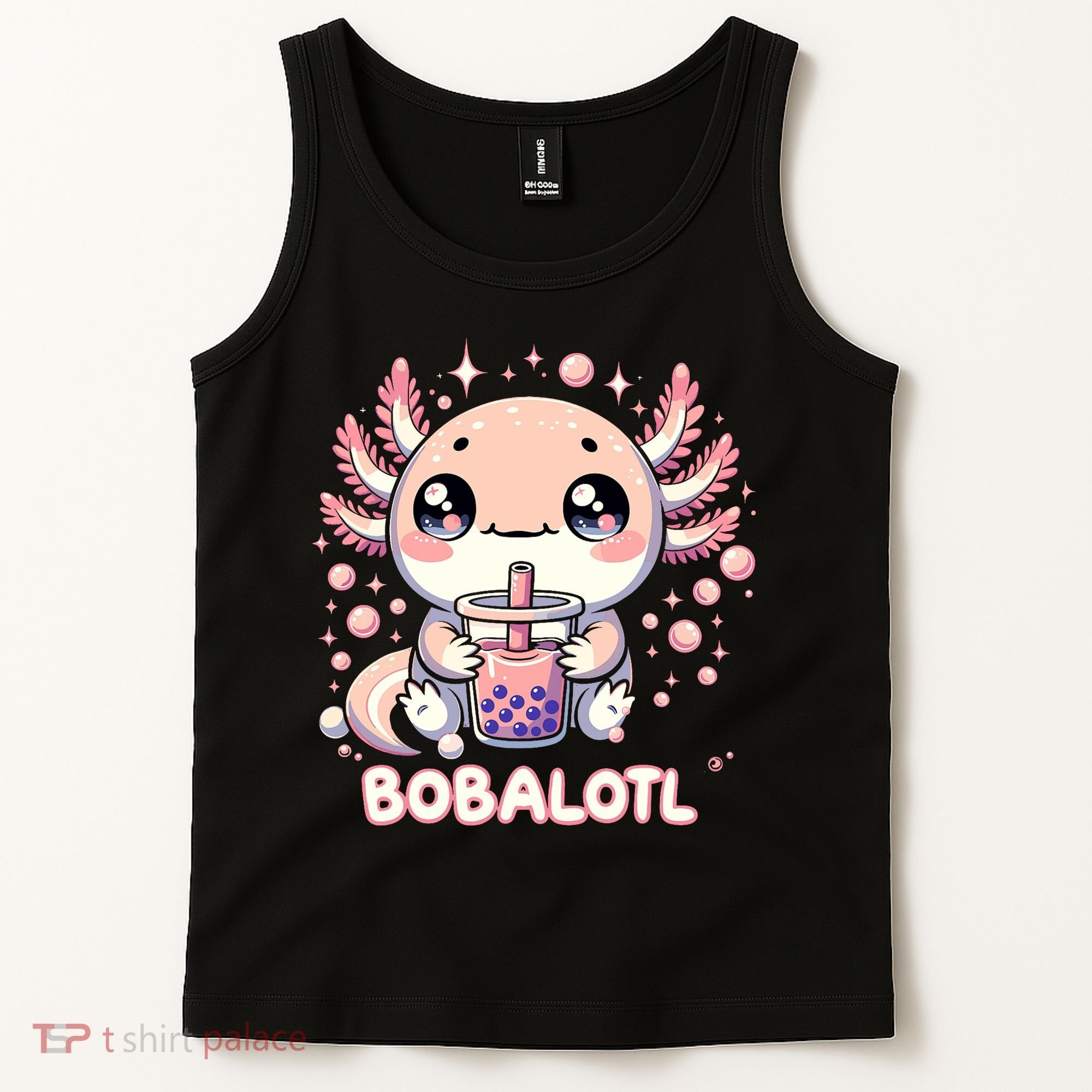 Axolotl Boba Tea Kawaii Anime Cute Tank Top