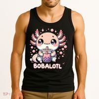 Axolotl Boba Tea Kawaii Anime Cute Tank Top thumb 3