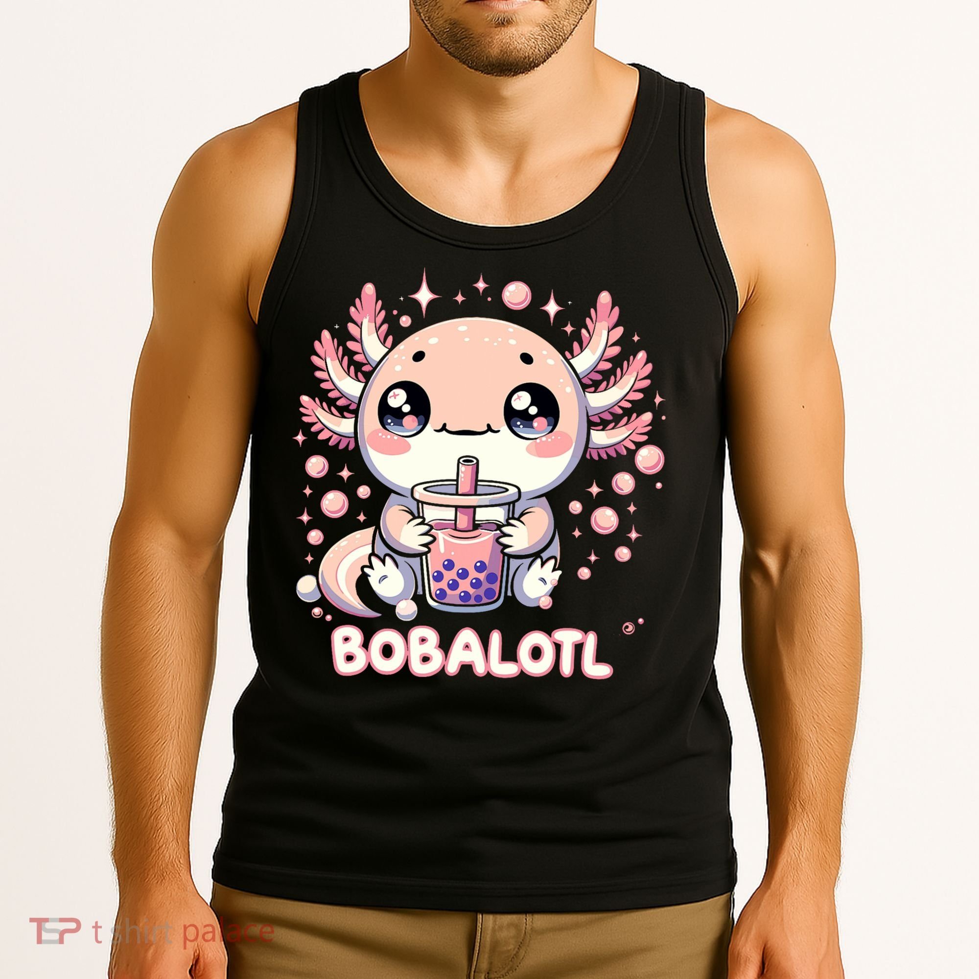 Axolotl Boba Tea Kawaii Anime Cute Tank Top