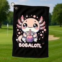 Axolotl Boba Tea Kawaii Anime Cute Golf Towel thumb 1