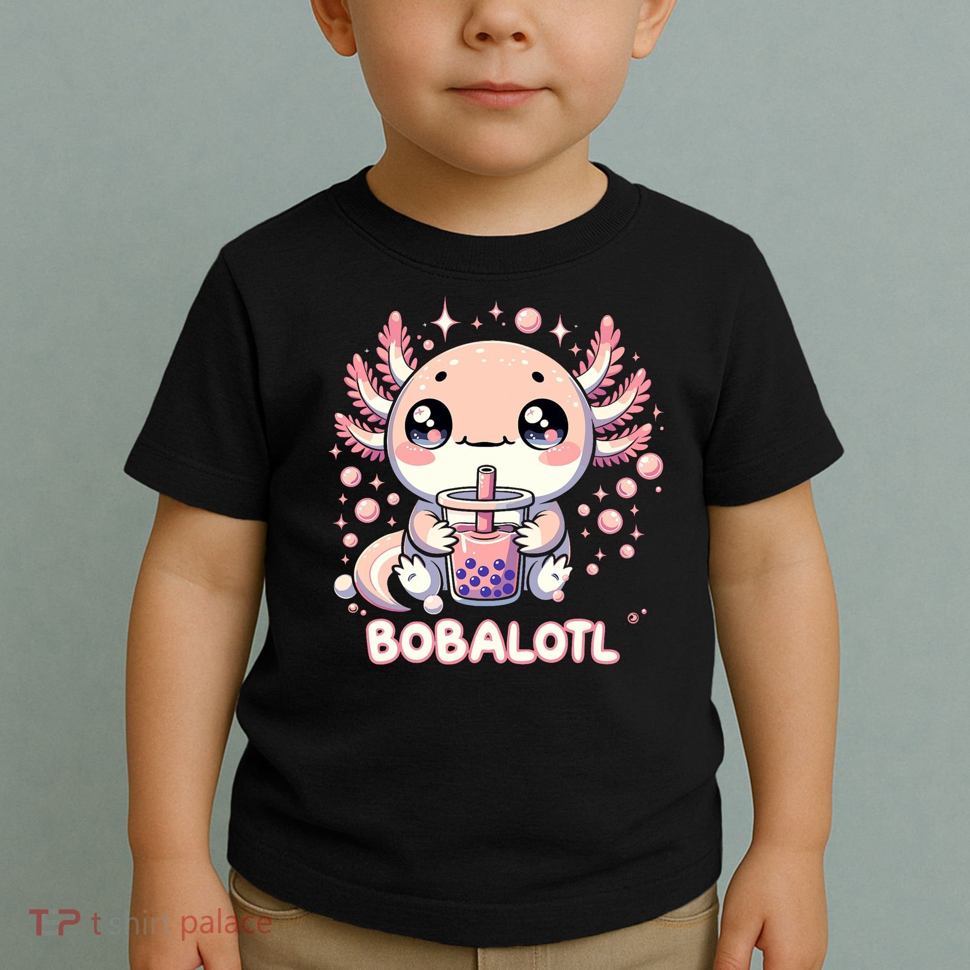 Axolotl Boba Tea Kawaii Anime Cute Toddler T-Shirt