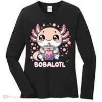 Axolotl Boba Tea Kawaii Anime Cute Women's Long Sleeve Shirt thumb 0