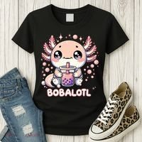 Axolotl Boba Tea Kawaii Anime Cute Women's T-Shirt thumb 3