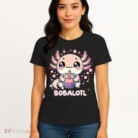 Axolotl Boba Tea Kawaii Anime Cute Women's T-Shirt thumb 4