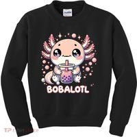 Axolotl Boba Tea Kawaii Anime Cute Kids Sweatshirt thumb 0