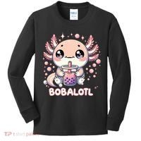 Axolotl Boba Tea Kawaii Anime Cute Kids Long Sleeve Shirt thumb 0