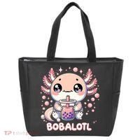 Axolotl Boba Tea Kawaii Anime Cute Tote Bag thumb 0