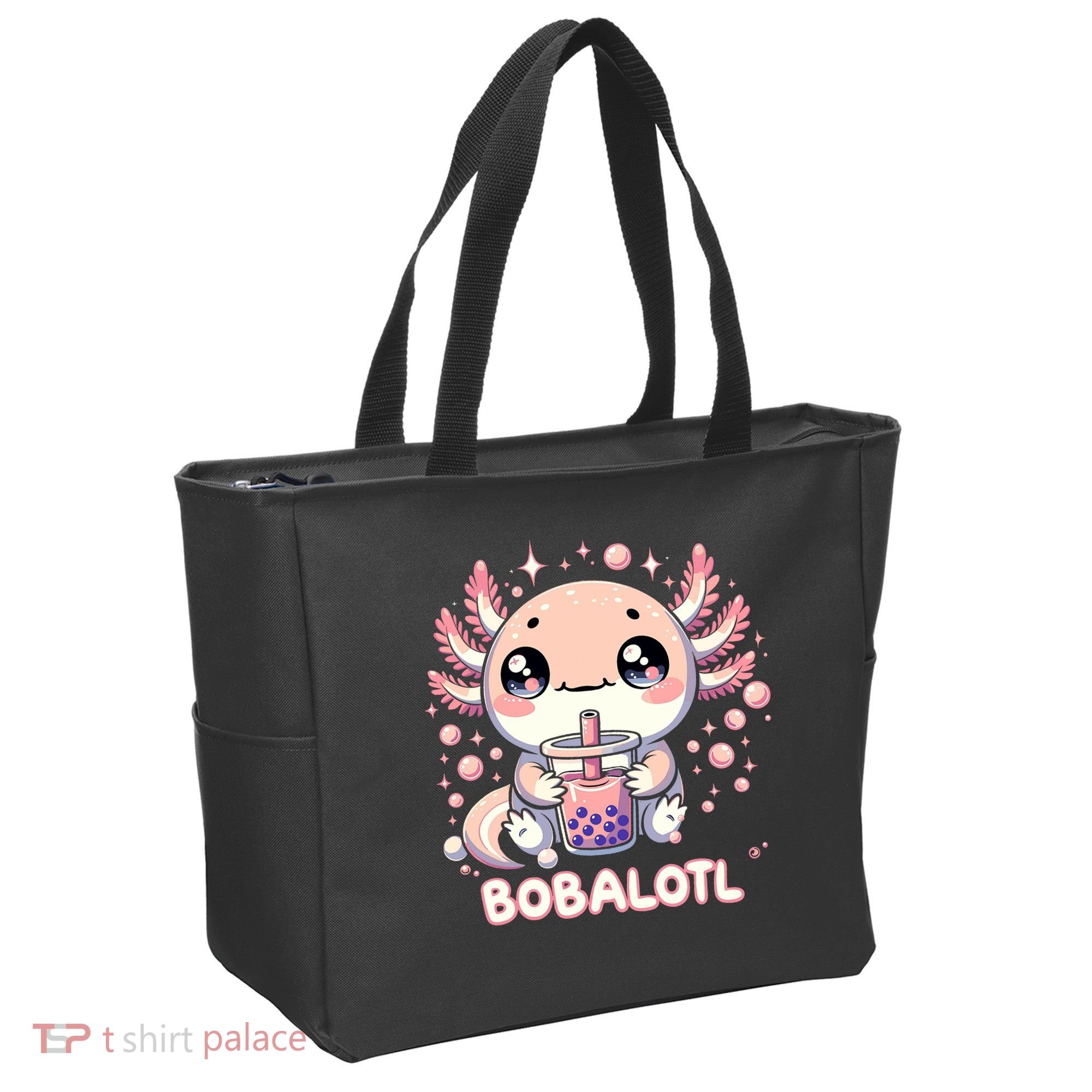 Axolotl Boba Tea Kawaii Anime Cute Tote Bag