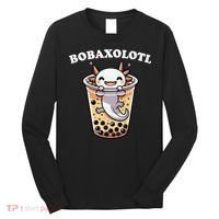 Axolotl Boba Tea Bubble Tea Milk Tea Anime Axolotl Funny Long Sleeve Shirt thumb 0