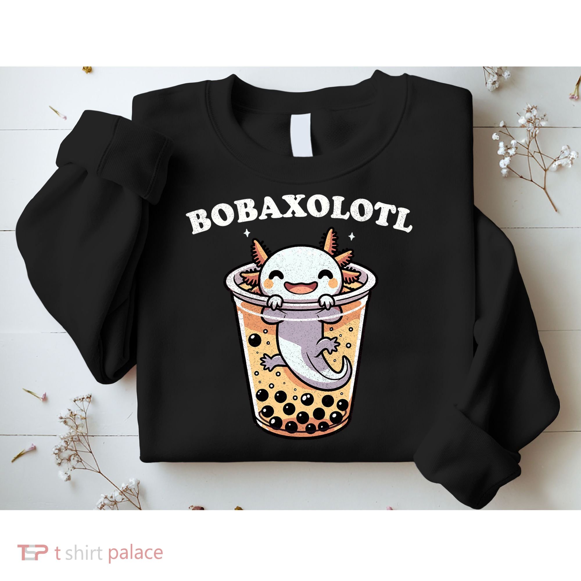 Axolotl Boba Tea Bubble Tea Milk Tea Anime Axolotl Funny Sweatshirt