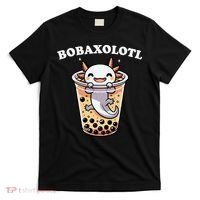 Axolotl Boba Tea Bubble Tea Milk Tea Anime Axolotl Funny T-Shirt thumb 0