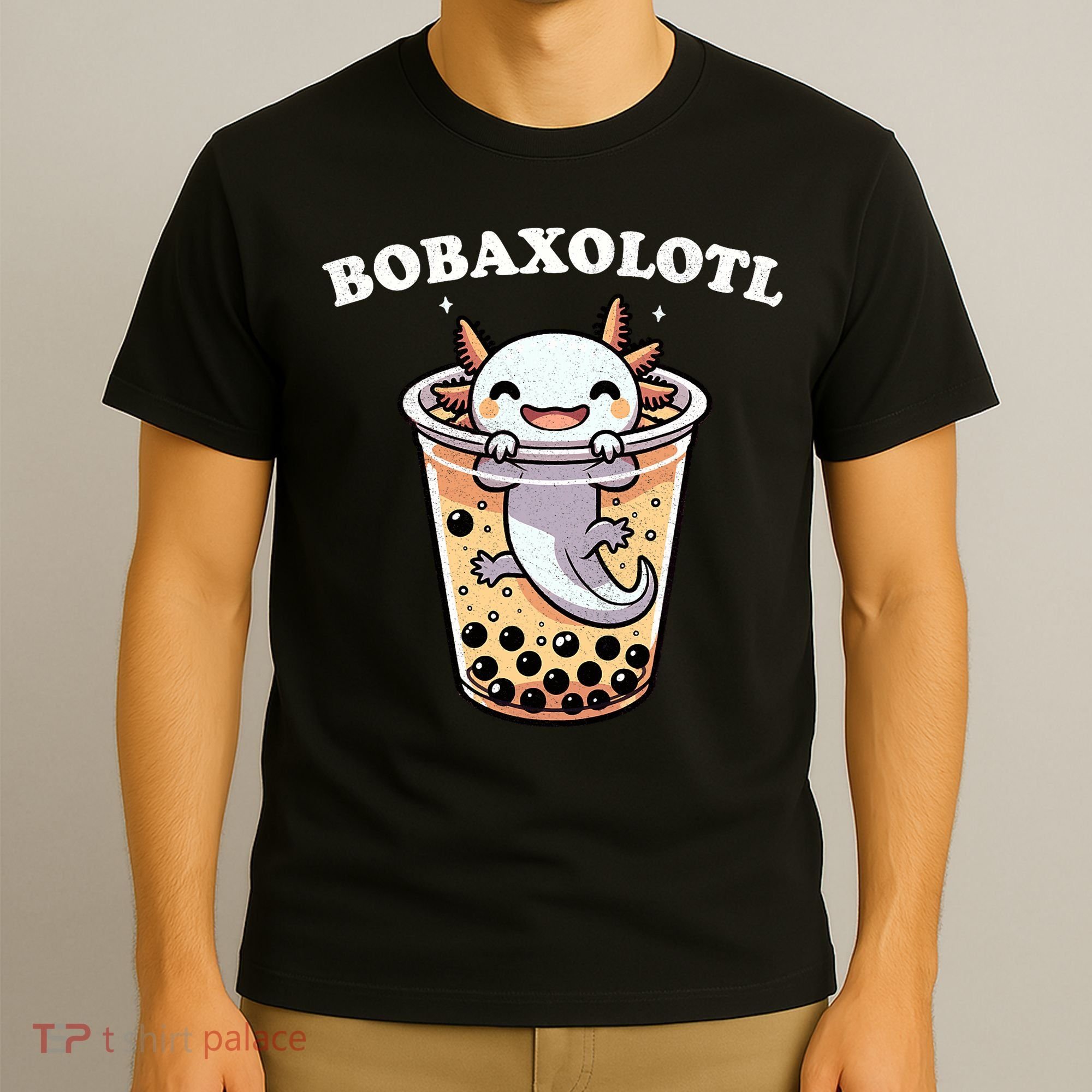 Axolotl Boba Tea Bubble Tea Milk Tea Anime Axolotl Funny T-Shirt