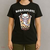 Axolotl Boba Tea Bubble Tea Milk Tea Anime Axolotl Funny T-Shirt thumb 4