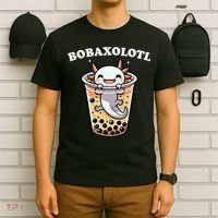 Axolotl Boba Tea Bubble Tea Milk Tea Anime Axolotl Funny T-Shirt thumb 6