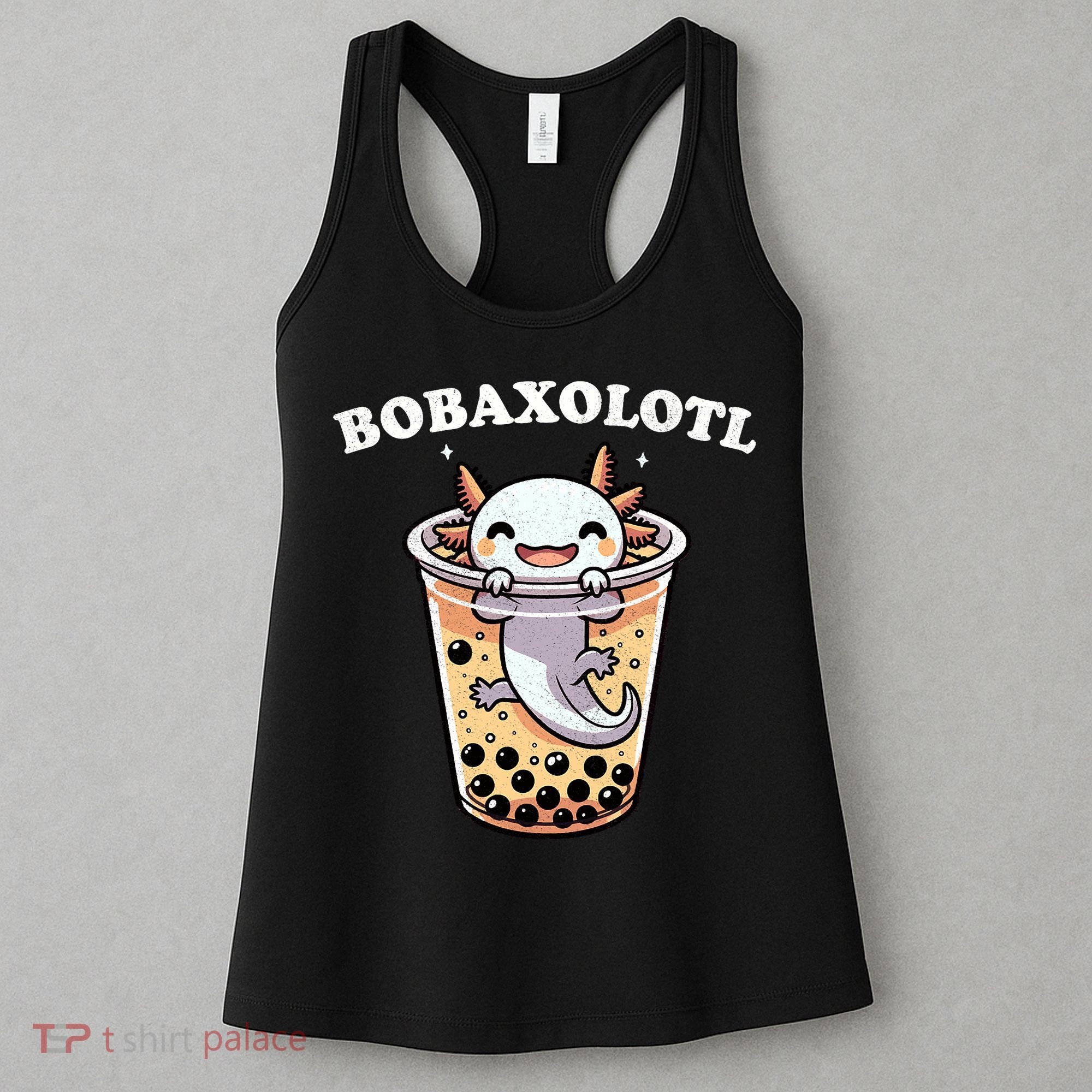 Axolotl Boba Tea Bubble Tea Milk Tea Anime Axolotl Funny Women's Tank Top