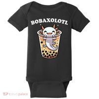 Axolotl Boba Tea Bubble Tea Milk Tea Anime Axolotl Funny Baby Bodysuit thumb 0