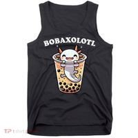 Axolotl Boba Tea Bubble Tea Milk Tea Anime Axolotl Funny Tank Top thumb 0