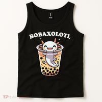 Axolotl Boba Tea Bubble Tea Milk Tea Anime Axolotl Funny Tank Top thumb 2