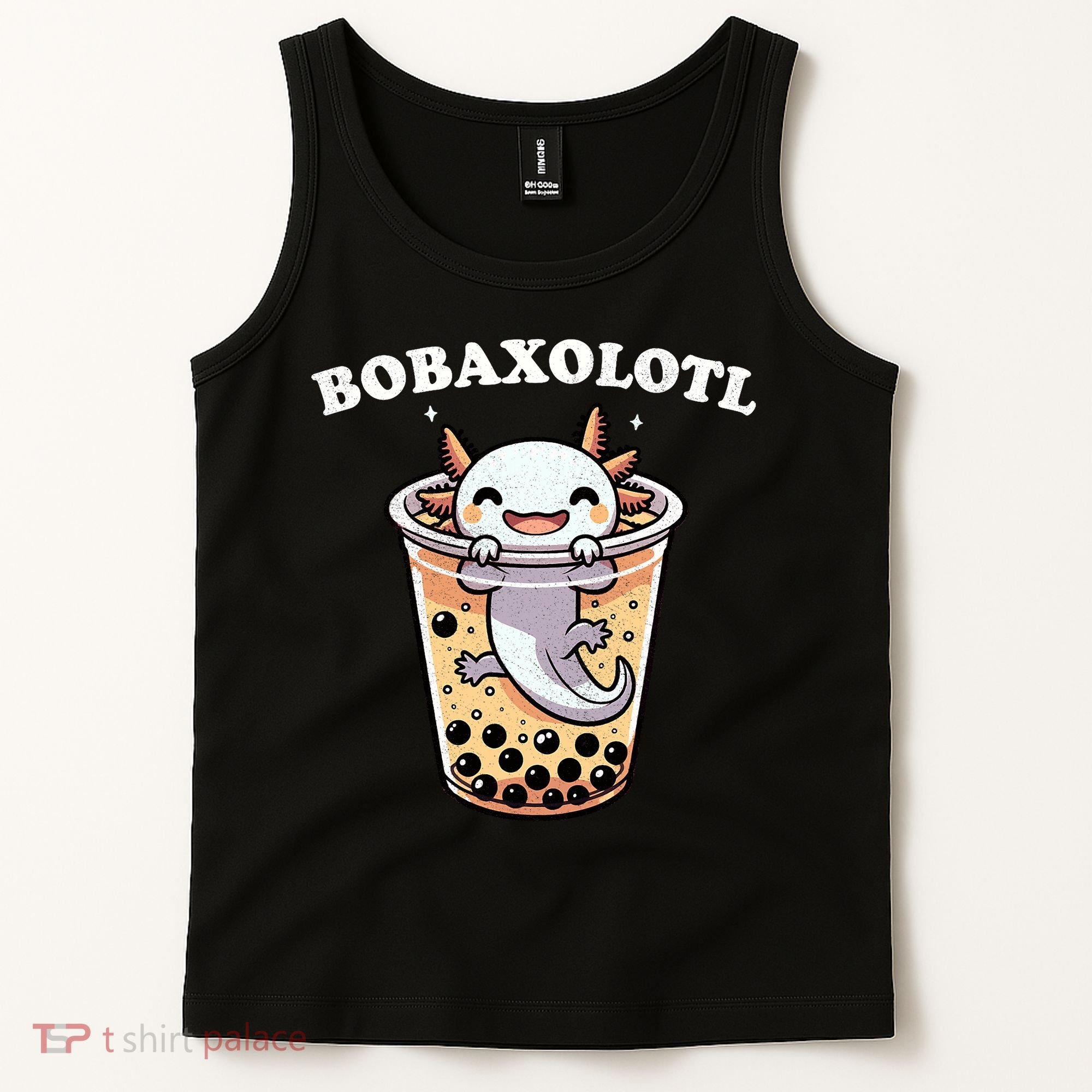 Axolotl Boba Tea Bubble Tea Milk Tea Anime Axolotl Funny Tank Top