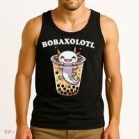 Axolotl Boba Tea Bubble Tea Milk Tea Anime Axolotl Funny Tank Top thumb 3